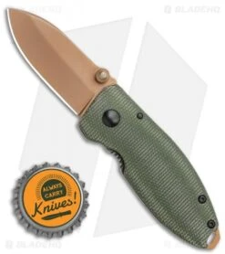 CRKT Burnley Desert Warrior Squid Knife Green Micarta (2.25" Copper D2) -CRKT Knives Shop CRKT Burnley Desert Warrior Squid Knife Green Micarta 2.25 Copper D2 BHQ 116188 LS Bottlecap