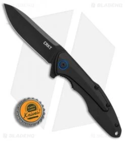 CRKT Caligo Liner Lock Flipper Knife Black Al (3.1" Black) 6215 -CRKT Knives Shop CRKT Caligo Black Al black BHQ 76683 er bottlecap