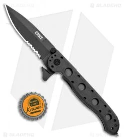 CRKT Carson M16-13ZLEK E.R. Spear Point Flipper Knife Zytel (3.375" Black Serr) -CRKT Knives Shop CRKT Carson M16 13ZLEK E.R. SP Zytel Black Serr BHQ 9881 jr bottlecap