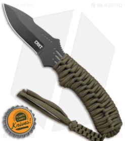 CRKT Crawford Thunder Strike Neck Knife Green Paracord (2.8" Black) 2032 -CRKT Knives Shop CRKT Crawford Thunder Strike Neck Green Paracord Black BHQ 27278 jr bottlecap