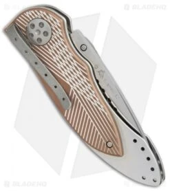 CRKT Elishewitz E-Lock Folding Knife Bronze (3.9" Satin Serr) 7333 -CRKT Knives Shop CRKT Elishewitz E Lock bronze satin serr 7333 BHQ 0477 er side