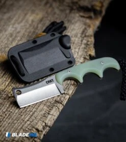 CRKT Folts Minimalist Cleaver Neck Knife Natural G-10 (2.1" Stonewash D2) -CRKT Knives Shop CRKT Folts Minimalist Cleaver Neck Knife Natural G 10 Stonewash D2 BHQ 119273 kp choppy mc chop face web