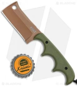 CRKT Folts Desert Warrior Minimalist Cleaver Neck Knife (2.1" Copper D2) -CRKT Knives Shop CRKT Folts Minimalist Cleaver Neck Knife OD Green G 10 Copper BHQ 114000 jr bottlecap