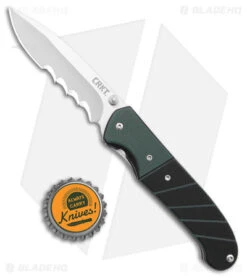 CRKT Ignitor Spring Assisted Knife Black & Green G-10 (3.38" Satin Serr) 6855 -CRKT Knives Shop CRKT Ignitor SA Black and Green G 10 Satin Serr BHQ 4147 jr bottlecap