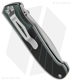 CRKT Ignitor Spring Assisted Knife Black & Green G-10 (3.38" Satin Serr) 6855 -CRKT Knives Shop CRKT Ignitor SA Black and Green G 10 Satin Serr BHQ 4147 jr side