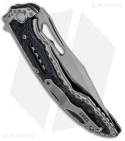 CRKT Ikoma Fossil Frame Lock Knife Black G-10 (3.96" Satin) 5473 -CRKT Knives Shop CRKT Ikoma Fossil Black G 10 Serr 5473 BHQ 51855 jr side