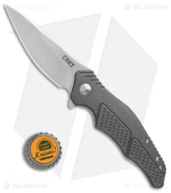 CRKT Ken Onion Outrage Knife Gray (3.25" Satin) K320GXPX *Factory Second -CRKT Knives Shop CRKT Ken Onion Outrage gray satin blemish BHQ 75333 er bottlecap