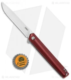 CRKT Ken Onion Stylus Spring Assisted Flipper Knife Maroon (3.1" Satin) K820BXP -CRKT Knives Shop CRKT Ken Onion Stylus Assisted Flipper Maroon Satin K820BXP BHQ 124716 jr bottlecap
