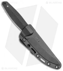 CRKT Lucas Burnley Strafe Fixed Blade Knife Black GFN (4.6" Satin)1210 -CRKT Knives Shop CRKT Lucas Burnley Strafe Black GFN Satin 1210 BHQ 51814 jr sheath