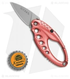CRKT Lumabiner Pink Liner Lock Knife W/ L.E.D Light (1.6" Bead Blast) -CRKT Knives Shop CRKT Lumabiner Pink LED light bb BHQ 69069 er size