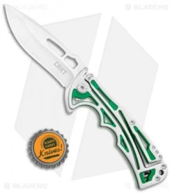 CRKT Nirk Tighe 2 Knife Green Stainless Steel (3.2" Satin) 5241 -CRKT Knives Shop CRKT Nirk Tighe 2 Green SS Satin 5241 BHQ 119341 jr bottlecap