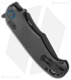 CRKT PSD Liner Lock Spring Assisted Knife Black G-10 / CF (3.6" Black Serr) -CRKT Knives Shop CRKT PSD CF G 10 Base LL DP Black BHQ 138951 jr side