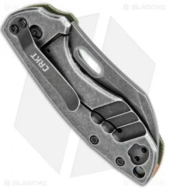 CRKT Pilar Exclusive Frame Lock Knife Green Micarta (2.4" Smokewash D2) -CRKT Knives Shop CRKT Pilar FL Green Micarta Smokewash D2 BHQ 113627 jr side