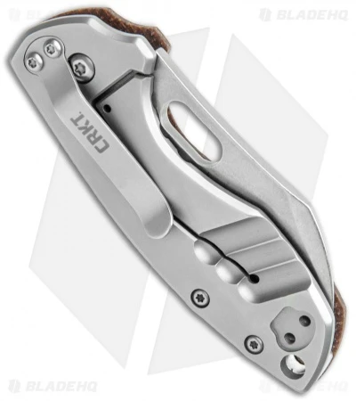 CRKT Pilar Frame Lock Knife Brown Linen Micarta BHQ Exclusive (2.4" Stonewash) 3 CRKT Pilar Frame Lock Knife Brown Linen Micarta BHQ Exclusive (2.4" Stonewash) - Image 3