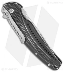 CRKT Ripple Liner Lock Knife Black Aluminum (3.125" Satin) K415KXP -CRKT Knives Shop CRKT Ripple Liner Lock Knife Black Aluminum 3.125 Satin K415KXP BHQ 11407LS Side