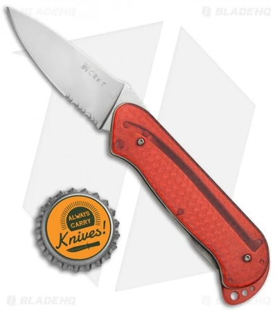 CRKT Rollock Pocket Knife Red Translucent (2.25" Polish Serr) 5212R 4 CRKT Rollock Pocket Knife Red Translucent (2.25" Polish Serr) 5212R - Image 4