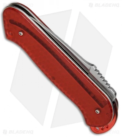 CRKT Rollock Pocket Knife Red Translucent (2.25" Polish Serr) 5212R 2 CRKT Rollock Pocket Knife Red Translucent (2.25" Polish Serr) 5212R - Image 2