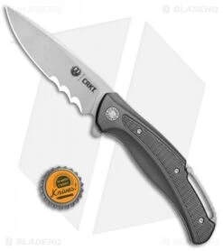 CRKT Ruger Knives Windage Liner Lock Knife Black Aluminum (3.78" SW Serr) R2402 -CRKT Knives Shop CRKT Ruger Windage LL Black Alum SW Serr R2402 BHQ 76860 jr bottlecap