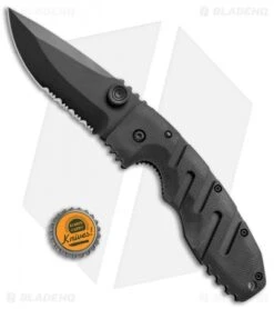 CRKT Ryan Seven Liner Lock Knife Black (3.375" Black Serr) 6813K -CRKT Knives Shop CRKT Ryan Seven LL Black Black Serr 6813K BHQ 75698 jr bottlecap