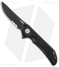 CRKT Seismic Deadbolt Lock Knife Black G-10 (4" Black Serr) 5401K