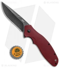 CRKT Shenanigan Spring Assisted Knife Maroon GRN (3.4" Black SW) K800RKP -CRKT Knives Shop CRKT Shenanigan LL Maroon Black SW K800RKP BHQ 124733 jr bottlecap