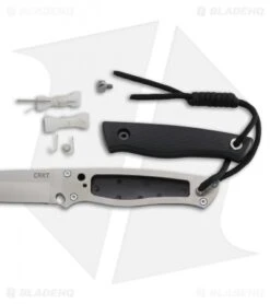 CRKT TSR Terzuola Survival Rescue Fixed Blade Knife Black GFN (4.3" Satin ) 2061 -CRKT Knives Shop CRKT T SR Terzuola survival rescue black GFN satin 2061 BHQ 51818 er side open