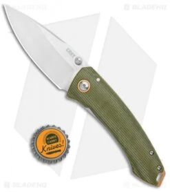 CRKT Exclusive Burnley Tuna Frame Lock Knife Green Micarta (3.3" Satin S35VN) -CRKT Knives Shop CRKT Tuna FL Green Micarta Satin BHQ 113868 jr bottlecap