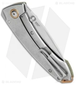 CRKT Exclusive Burnley Tuna Frame Lock Knife Green Micarta (3.3" Satin S35VN) -CRKT Knives Shop CRKT Tuna FL Green Micarta Satin BHQ 113868 jr side
