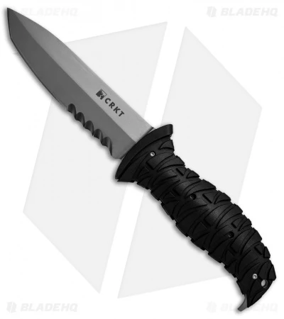 CRKT Ultima Tactical Fixed Blade Knife Black GFN (4.8" Gray Serr) 2125 1 CRKT Ultima Tactical Fixed Blade Knife Black GFN (4.8" Gray Serr) 2125