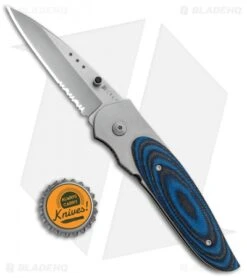 CRKT Viele Wasp Liner Lock Knife Black/Blue G-10 (2.8" Bead Blast Serr) 8012 -CRKT Knives Shop CRKT Viele Wasp LL Black Blue G 10 BB Serr 8012 BHQ 87017 jr bottlecap