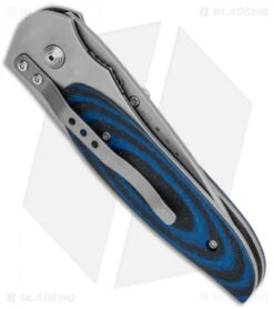 CRKT Viele Wasp Liner Lock Knife Black/Blue G-10 (2.8" Bead Blast Serr) 8012 -CRKT Knives Shop CRKT Viele Wasp LL Black Blue G 10 BB Serr 8012 BHQ 87017 jr side
