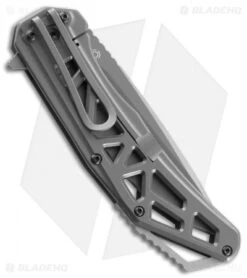 CRKT Gusset Frame Lock Knife Gray (3.5" Gray) K330GGP -CRKT Knives Shop CRKT gusset K330GGP BHQ 51842 er side