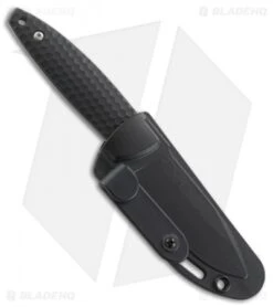 CRKT Lucas Burnley Aux Fixed Blade Knife Black (3.5" Satin) 1200 -CRKT Knives Shop CRKT lucas burnley aux black satin 1200 BHQ 51813 er sheath