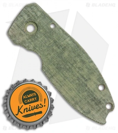 Karbadize CRKT Squid Replacement Scale - Green Linen Micarta 2 Karbadize CRKT Squid Replacement Scale - Green Linen Micarta - Image 2