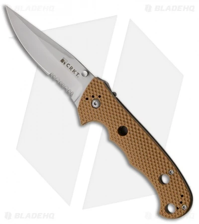 CRKT Hammond Cruiser Liner Lock Knife Tan (3.75" Bead Blast Serr) 7914DI 1 CRKT Hammond Cruiser Liner Lock Knife Tan (3.75" Bead Blast Serr) 7914DI