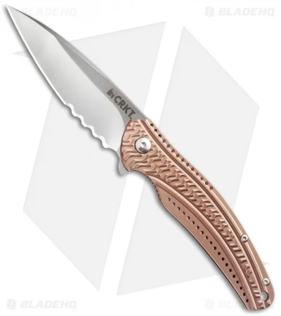 CRKT Ken Onion Ripple Bronze Folding Knife (3.16" Satin Serr) K406BXS 1 CRKT Ken Onion Ripple Bronze Folding Knife (3.16" Satin Serr) K406BXS